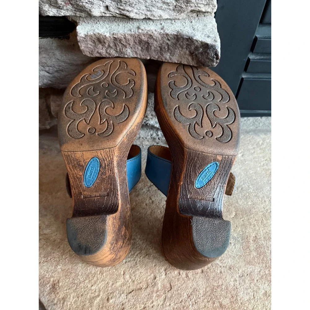 Born Womens Blue Leather Double Strap Buckle Clog
Sandals B02504 Size 10
Boho - Picture 11 of 12